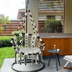 Costway Hanging Hammock Chair With Cushion Macrame Swing Cotton Rope Indoor Outdoor 18 Costway Hanging Hammock Chair With Cushion Macrame Swing Cotton Rope Indoor Outdoor -Garden & Outdoors GUEST 8678b0ea dc9a 403d 94e1 8d18c850bbde