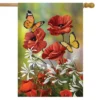 Hello Spring Butterflies Floral House Flag Poppies 28" X 40" Briarwood Lane -Garden & Outdoors GUEST 86fbe1ed 6bc5 4d71 95d7 52342a5ad339