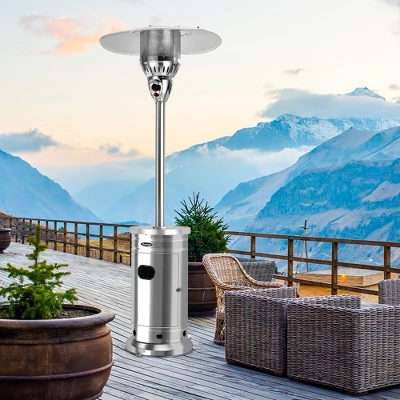 Costway 48,000 BTU Patio Propane Heater Stainless Steel W/Table & Wheels 3 Costway 48,000 BTU Patio Propane Heater Stainless Steel W/Table & Wheels