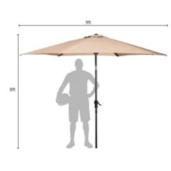Costway 9FT Patio Umbrella Patio Market Steel Tilt W/ Crank Outdoor Yard Garden, White -Garden & Outdoors GUEST 89512b9e daa7 44c6 8db1 7180c8f53d1b