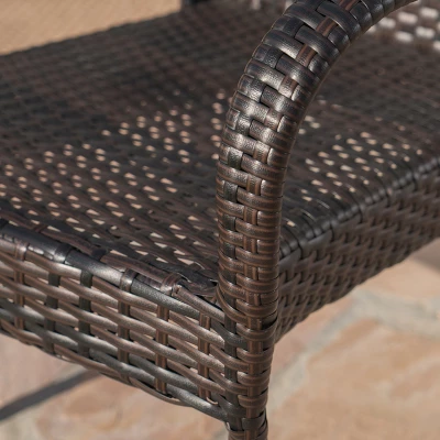 Fiona 9pc Wicker Dining Set - Brown - Christopher Knight Home 4 Fiona 9pc Wicker Dining Set - Brown - Christopher Knight Home - Image 2