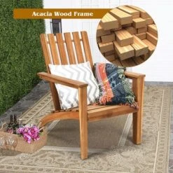 Costway 2PCS Patio Acacia Wood Adirondack Chair Lounge Armchair Durable Outdoor Garden 15 Costway 2PCS Patio Acacia Wood Adirondack Chair Lounge Armchair Durable Outdoor Garden -Garden & Outdoors GUEST 8c8639c1 1c27 45dd 986a 4ad1bc2cf431