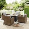 Bradenton 5pc Outdoor Wicker Arm Chair & Fire Table Set - Crosley -Garden & Outdoors GUEST 8fbe2319 8688 4b7a 8040 cead5c9694e9