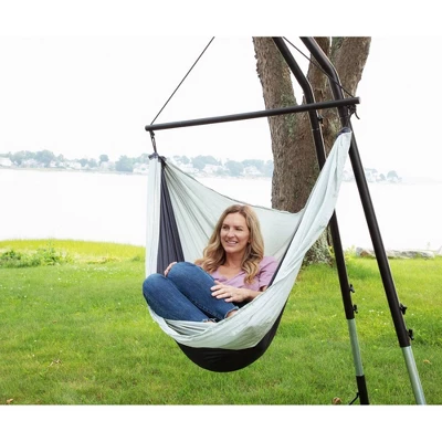 Ceara 3 Bar Hammock Swing Chair - Mercury Blue - Sol Living 4 Ceara 3 Bar Hammock Swing Chair - Mercury Blue - Sol Living - Image 2