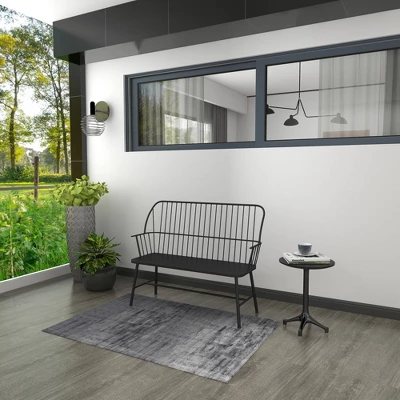 Traditional Outdoor Patio Bench - Black - Olivia & May 14 Traditional Outdoor Patio Bench - Black - Olivia & May - Image 12