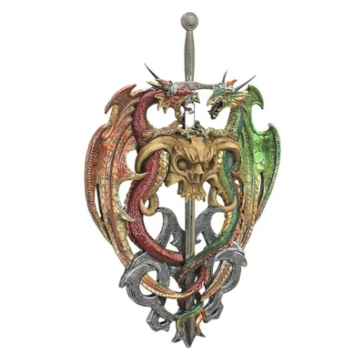 Design Toscano Hell-Bent Dragon Protectors Of The Sword Wall Sculpture 4 Design Toscano Hell-Bent Dragon Protectors Of The Sword Wall Sculpture - Image 2