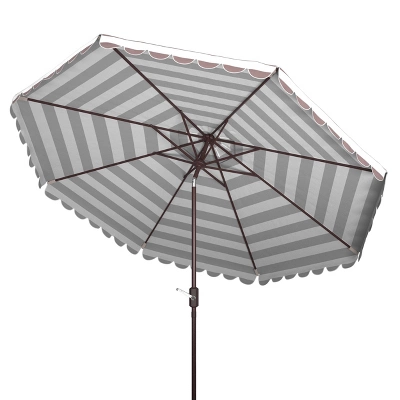 10.8' Round Vienna Umbrella Gray/White - Safavieh 4 10.8' Round Vienna Umbrella Gray/White - Safavieh - Image 2