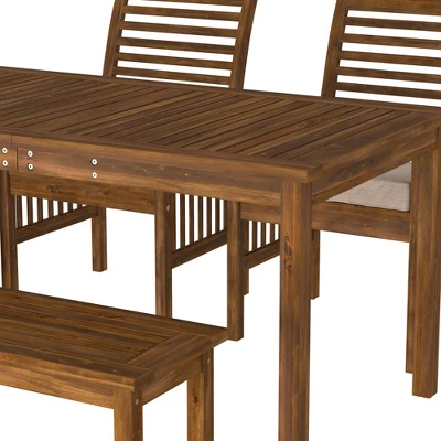Ravenscroft 4pc Acacia Wood Patio Dining Set - Saracina Home 8 Ravenscroft 4pc Acacia Wood Patio Dining Set - Saracina Home - Image 6