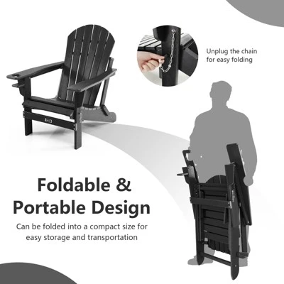 Tangkula 2PCS Adirondack Chair W/Ergonomic Design&Ottoman Outdoor Armchair HDPE Chair For Yard&Patio Black/Coffee/Grey/Turquoise/White 6 Tangkula 2PCS Adirondack Chair W/Ergonomic Design&Ottoman Outdoor Armchair HDPE Chair For Yard&Patio Black/Coffee/Grey/Turquoise/White - Image 4