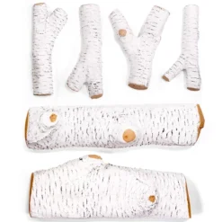 Barton Realistic Flame Large Ceramic Wood Realistic Flame Firepit Log Kit Fireplace Logs