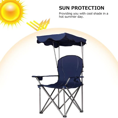 Costway Portable Folding Beach Canopy Chair W/ Cup Holders Bag Camping Hiking Outdoor 7 Costway Portable Folding Beach Canopy Chair W/ Cup Holders Bag Camping Hiking Outdoor - Image 5