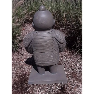 Rosemead Home & Garden 19" Lightweight Concrete Standing Warrior Garden Statue Gray 4 Rosemead Home & Garden 19" Lightweight Concrete Standing Warrior Garden Statue Gray - Image 2