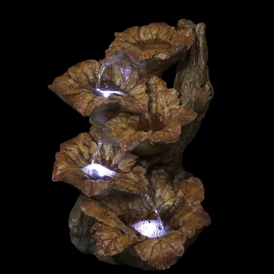 Northlight 21.75" LED Lighted Wood Design Outdoor Garden Water Fountain 4 Northlight 21.75" LED Lighted Wood Design Outdoor Garden Water Fountain - Image 2