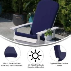 Emma And Oliver Set Of Two All-Weather Polyresin Adirondack Chairs With Cushions -Garden & Outdoors GUEST 9ad8a1d2 b769 4bc0 a551 f4c271dd2a62