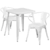 Flash Furniture Commercial Grade 23.75" Square Metal Indoor-Outdoor Table Set With 2 Arm Chairs 1 Flash Furniture Commercial Grade 23.75" Square Metal Indoor-Outdoor Table Set With 2 Arm Chairs -Garden & Outdoors GUEST 9bb176bb 4348 4cc7 979b df63650ea1ec