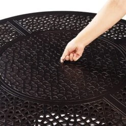 5pc Set With 44" Round Outdoor Aluminum Fire Pit Table & Four Swivel Rocking Chairs & Wind Blocker Lid - Oakland Living 15 5pc Set With 44" Round Outdoor Aluminum Fire Pit Table & Four Swivel Rocking Chairs & Wind Blocker Lid - Oakland Living -Garden & Outdoors GUEST 9fa2a8be f541 4924 8419 b7d2bbcd93d7