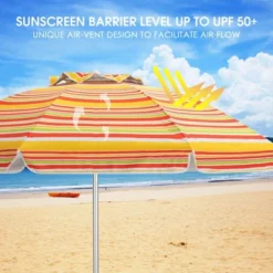 Costway 6.5FT Patio Beach Umbrella Sun Shade Tilt Carry Bag -Garden & Outdoors GUEST 9fe54d16 6e9f 4edc 8476 bc5b1f19ed78