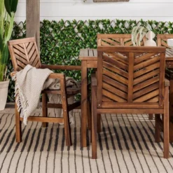 7pc Slatted Chevron Acacia Patio Dining Set - Saracina Home 20 7pc Slatted Chevron Acacia Patio Dining Set - Saracina Home -Garden & Outdoors GUEST a03b2e41 9299 4237 9dcd 98c1686e592c