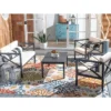 Nunzio 4pc Living Set With Accent Pillows - Black/Beige - Safavieh -Garden & Outdoors GUEST a066efc1 f425 45b4 8cc0 890f62fd12c3
