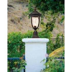 John Timberland Bellagio Rustic Outdoor Post Light Veranda Bronze 21" Hammered Glass For Exterior Barn Deck Post Light House Porch Yard Patio Home -Garden & Outdoors GUEST a22d078b 160f 4791 90f4 1e4f0b1db994