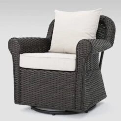 Julian 5pc Faux Wicker Swivel Club Chair & Square Fire Pit Set - Dark Brown/Dark Gray - Christopher Knight Home 8 Julian 5pc Faux Wicker Swivel Club Chair & Square Fire Pit Set - Dark Brown/Dark Gray - Christopher Knight Home -Garden & Outdoors GUEST a32eac60 aa83 4f70 a75c dbe640bd0a10
