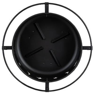 Flash Furniture 29" Round Wood Burning Firepit With Mesh Spark Screen 9 Flash Furniture 29" Round Wood Burning Firepit With Mesh Spark Screen - Image 7