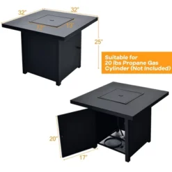 Costway 32'' Patio Fire Pit Table Propane Heater 40,000 BTU W/CSA Certification -Garden & Outdoors GUEST a40738ab 65bc 4f71 8539 ab7f814384ba
