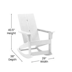 Merrick Lane Wellington 3 Piece Patio Furniture Set Includes All-Weather UV Treated Adirondack Rocking Chairs And Side Table -Garden & Outdoors GUEST a41e7287 5944 4ea9 a8a9 1b9ec5236c36