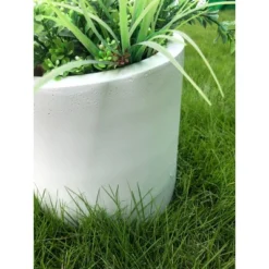 Rosemead Home & Garden, Inc. 10" Wide Kante Lightweight Modern Concrete Outdoor Planter Pot Pure White -Garden & Outdoors GUEST a7df13fb f6f8 41df bfc4 079075d62aae