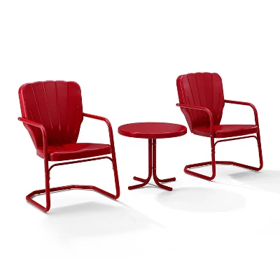 Ridgeland 3pc Outdoor Seating Set - Red - Crosley 7 Ridgeland 3pc Outdoor Seating Set - Red - Crosley - Image 5