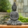 LuxenHome 21.75" Gray MgO Meditating Buddha Garden Statue -Garden & Outdoors GUEST a829710b 9789 472d b598 ea3449c817c9