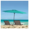 7.5' X 7.5' UV And Wind Resistant Beach/Patio Umbrella Blue - CorLiving -Garden & Outdoors GUEST a85d9d7e 4f1f 430e 8e0a 3789f8caa9ca