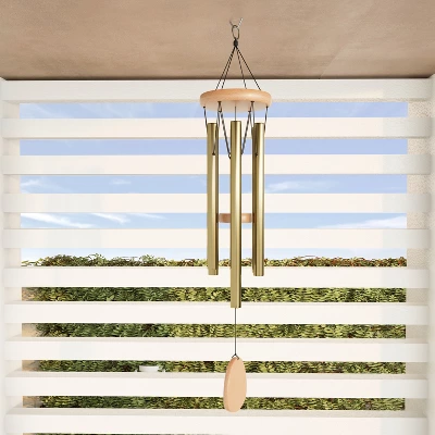 Nature Spring 28" Metal And Wood Wind Chimes With Soothing Tone For Garden, Patio, Or Home - Gold 6 Nature Spring 28" Metal And Wood Wind Chimes With Soothing Tone For Garden, Patio, Or Home - Gold - Image 4