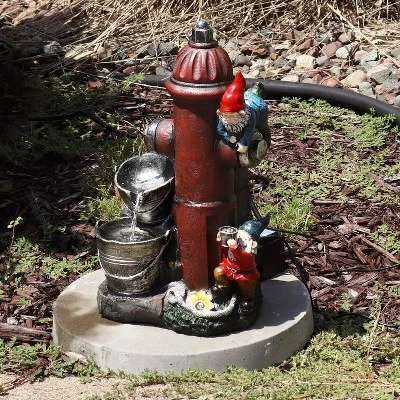 Sunnydaze Decor Sunnydaze 16"H Electric Polyresin Gnomes Climbing Fire Hydrant Outdoor Water Fountain With LED Light 7 Sunnydaze Decor Sunnydaze 16"H Electric Polyresin Gnomes Climbing Fire Hydrant Outdoor Water Fountain With LED Light - Image 5