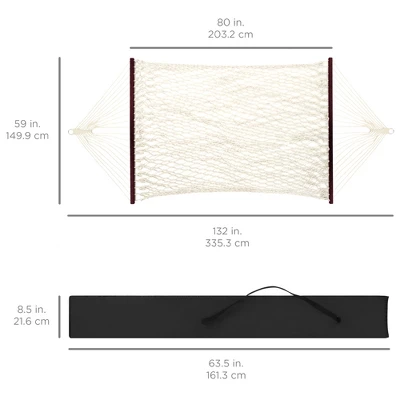 Best Choice Products 2-Person Woven Cotton Rope Double Hammock For Backyard W/ Spreader Bars, Carrying Case 8 Best Choice Products 2-Person Woven Cotton Rope Double Hammock For Backyard W/ Spreader Bars, Carrying Case - Image 6