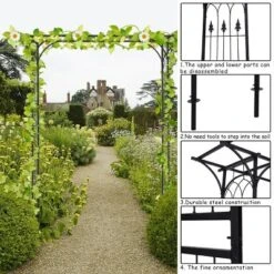 Costway Garden Wedding Rose Arch Pergola Archway Flowers Climbing Plants Trellis Metal 12 Costway Garden Wedding Rose Arch Pergola Archway Flowers Climbing Plants Trellis Metal -Garden & Outdoors GUEST abd30c80 3947 42f6 a6ca 5f0745d32a83