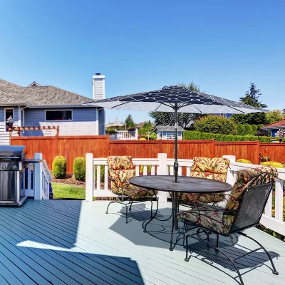 9' X 9' Outdoor Patio Market Umbrella With Tilt Crank Navy - Captiva Designs 11 9' X 9' Outdoor Patio Market Umbrella With Tilt Crank Navy - Captiva Designs - Image 9