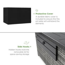 Best Choice Products 52in Wicker Propane Gas Fire Pit Table 50,000 BTU W/ Glass Wind Guard, Tank Holder, Cover 11 Best Choice Products 52in Wicker Propane Gas Fire Pit Table 50,000 BTU W/ Glass Wind Guard, Tank Holder, Cover -Garden & Outdoors GUEST ac2d3b01 221a 496f a3bd 92150bebf80d