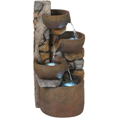 John Timberland Ashmill Urn Rustic Cascading Outdoor Floor Water Fountain With LED Light 29" For Yard Garden Patio Deck Porch Exterior Balcony 6 John Timberland Ashmill Urn Rustic Cascading Outdoor Floor Water Fountain With LED Light 29" For Yard Garden Patio Deck Porch Exterior Balcony - Image 4