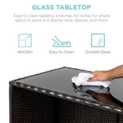 Best Choice Products 3-Piece All-Weather Wicker Bar Table Set For Patio, Backyard W/ 2 Stools, Glass Tabletop - Brown 12 Best Choice Products 3-Piece All-Weather Wicker Bar Table Set For Patio, Backyard W/ 2 Stools, Glass Tabletop - Brown -Garden & Outdoors GUEST ad8f0cdc bd88 4437 a217 901692e0f707