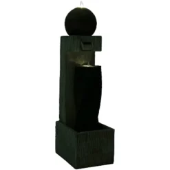 Sunnydaze Decor Sunnydaze 35"H Electric Polyresin Modern Artistry Column Outdoor Water Fountain With LED Lights -Garden & Outdoors GUEST afd036ba a376 4a90 8046 e520253ce91f