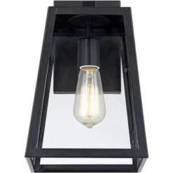 John Timberland Arrington Modern Outdoor Wall Lights Fixtures Set Of 4 Mystic Black 13" Clear Glass For Post Exterior Barn Deck House Porch Yard Patio -Garden & Outdoors GUEST b00a2d55 7922 463d 8a6c 8cbf4883c542