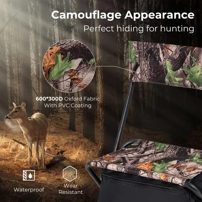 Costway Folding Hunting Chair Foldable Portable Fishing Stool With Storage Pocket 8 Costway Folding Hunting Chair Foldable Portable Fishing Stool With Storage Pocket - Image 6