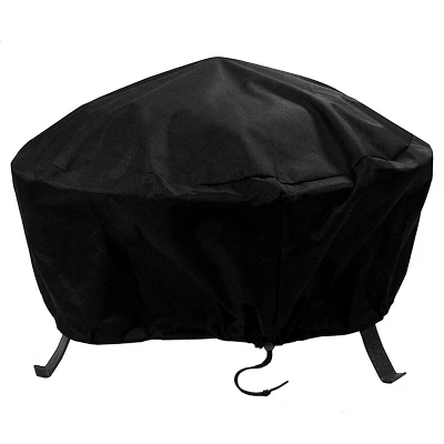 Sunnydaze Decor Sunnydaze Outdoor Heavy-Duty Weather-Resistant Vinyl PVC Round Fire Pit Cover With Drawstring Closure - Black 8 Sunnydaze Decor Sunnydaze Outdoor Heavy-Duty Weather-Resistant Vinyl PVC Round Fire Pit Cover With Drawstring Closure - Black - Image 6