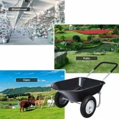 Costway 2 Tire Wheelbarrow Cart Heavy-duty Dolly Utility Cart Black 15 Costway 2 Tire Wheelbarrow Cart Heavy-duty Dolly Utility Cart Black -Garden & Outdoors GUEST b444526d 3899 49a8 93b4 6231409380df