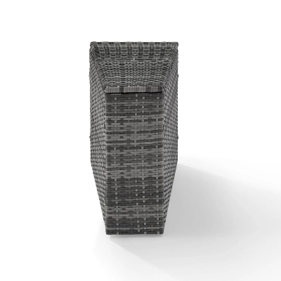 Catalina Outdoor Wicker Arm Table - Gray - Crosley 3 Catalina Outdoor Wicker Arm Table - Gray - Crosley