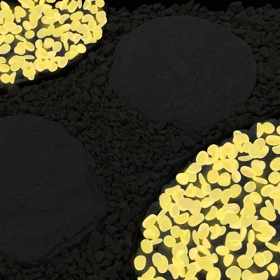 Garden Stones-200 Count Glow In The Dark Solar Pathway Pebble Lights-Decorative Glowing Rocks By Nature Spring (Yellow) 4 Garden Stones-200 Count Glow In The Dark Solar Pathway Pebble Lights-Decorative Glowing Rocks By Nature Spring (Yellow) - Image 2