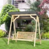 Outsunny Wooden Porch Swing, 2-Seater Outdoor Wood Loveseat Bench With Hanging Chains, Adjustable Canopy, A-Frame Base For Patio, Yard, Garden, Gray 2 Outsunny Wooden Porch Swing, 2-Seater Outdoor Wood Loveseat Bench With Hanging Chains, Adjustable Canopy, A-Frame Base For Patio, Yard, Garden, Gray -Garden & Outdoors GUEST b7dd42cd 2cd7 4aa2 8205 8e93d970fb99