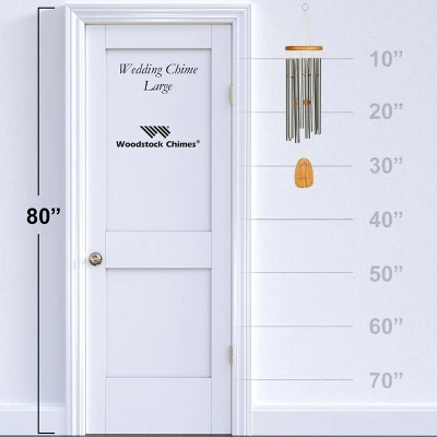 Woodstock Wind Chimes Signature Collection, Woodstock Wedding Chime, 34'' Silver Wind Chime IDO 5 Woodstock Wind Chimes Signature Collection, Woodstock Wedding Chime, 34'' Silver Wind Chime IDO - Image 3