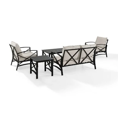 5pc Kaplan Outdoor Seating Set Oatmeal - Crosley 4 5pc Kaplan Outdoor Seating Set Oatmeal - Crosley - Image 2